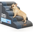 thumbnail image 1 of Extra Wide  Stairs for Large Dogs Up to 80lbs, 25" Pet Steps for High Bed with Washable Cover, 5-Step  Bed & Couch Ladder for Small Medium Dogs & Senior , Gray, 1 of 6