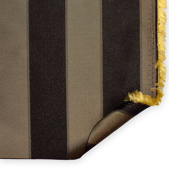 Extra Wide Striped Upholstery Jacquard 100% Polyester 118" Fabric By The Yard - Black / Gold