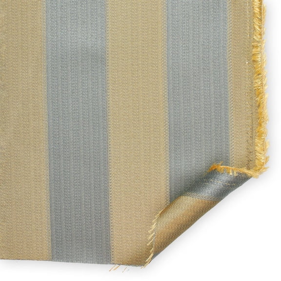 Extra Wide Striped Upholstery Jacquard 118 Inch Polyester Shiny Mediumweight Fabric By The Yard - For Sewing Apparel, Accessories, & Décor - Baby Blue / Gold (5 Yards)