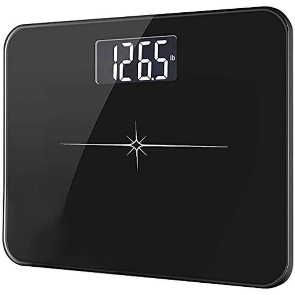 Extra-Wide/Ultra-Thick Digital Body Weight Bathroom Scale with 3 Inch Large Easy Read Backlit LCD Display Max Capacity 400lb Step-on Technology, Black