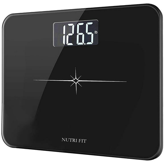 Extra-Wide/Ultra-Thick Digital Body Weight Bathroom Scale with 3 Inch Lar Easy Read Backlit LCD Display Max Capacity 400lb Step-on Technology, Black