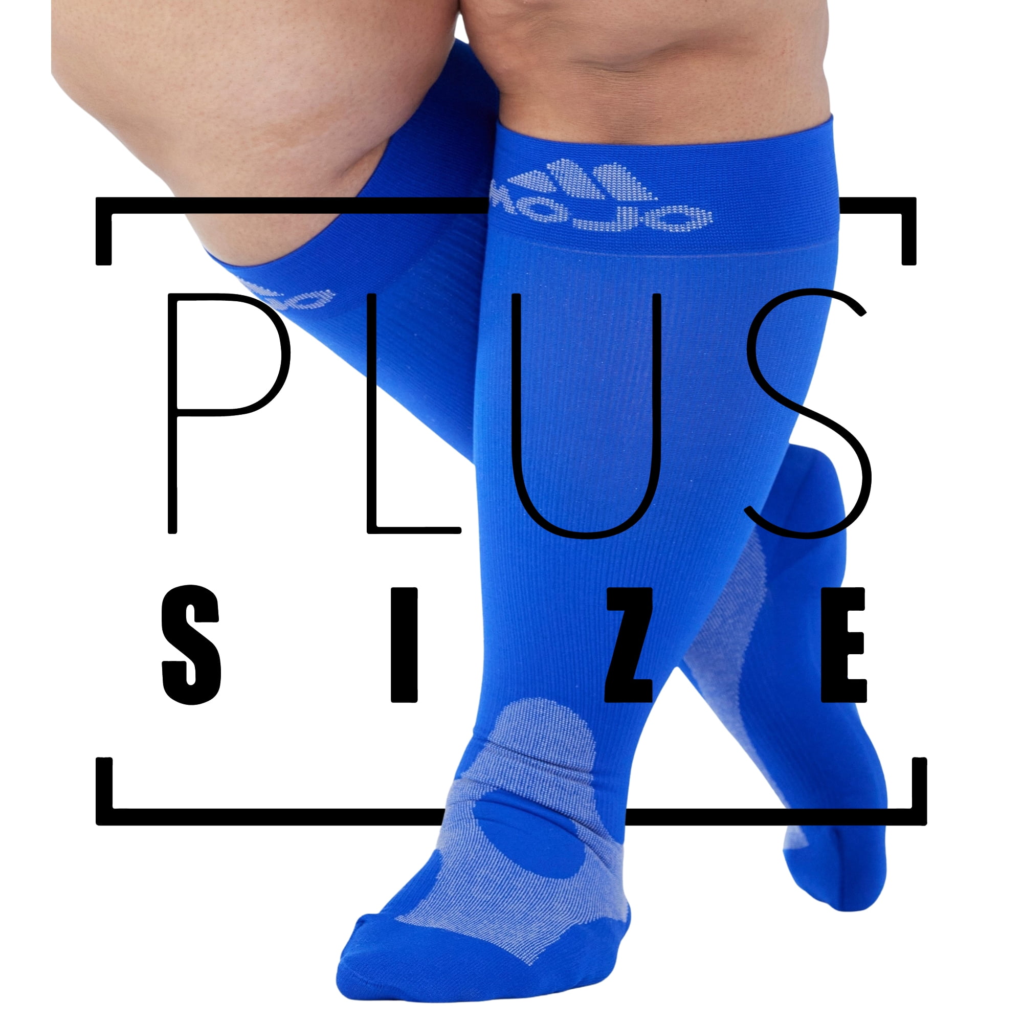 Extra Wide Unisex Compression Stockings 20-30mmHg for Running - Navy, 2X-Large