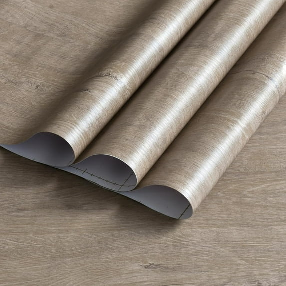 Extra Wide Walnut Wood Wallpaper Dark Wood Grain Vinyl Wrap Walnut Paper Peel Stick Air Guide Slot Design Matte Thicken Self-adhesive Wood Grain Wall Sticker