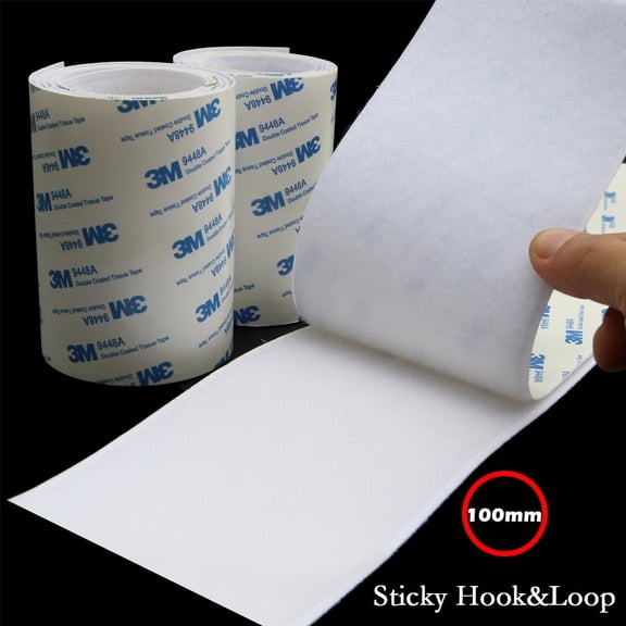 Extra Wide White Sticky Back Velcro Tape - 100mm Industrial Strength for Wall Decor & Crafts