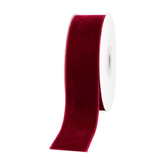 Extra Wide Wine Red Velvet Ribbon 4 cm x 5 Yard Roll, Single Sided Lisi ...