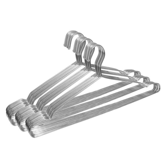 Extra Wide Wire Hangers for Plus Size Clothes, 19.6 Inch Stainless Steel Plus Size Hangers Ideal for XL, XXL Shirts, Coats, Dresses, Etc. Silver. 30pk.