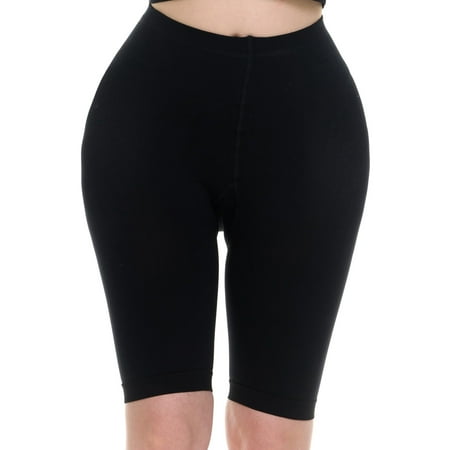 Extra Wide Womens Compression Shorts for Edema 20-30mmHg - Black, 3X-Large