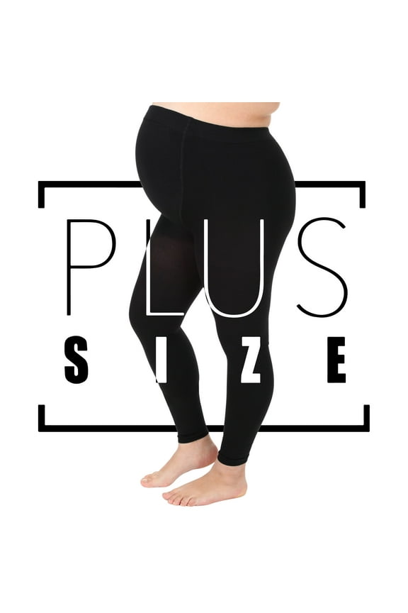 Extra Wide Womens Footless Compression Pantyhose 20-30mmHg - Black, 2X-Large