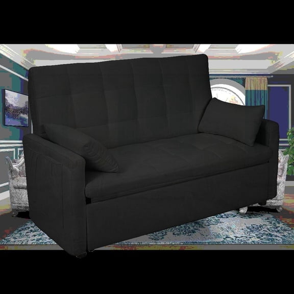 Extra-large 61-inch 2-in-1 Fabric Sofa Bed | Reinforced Frame & Comfort Cushions