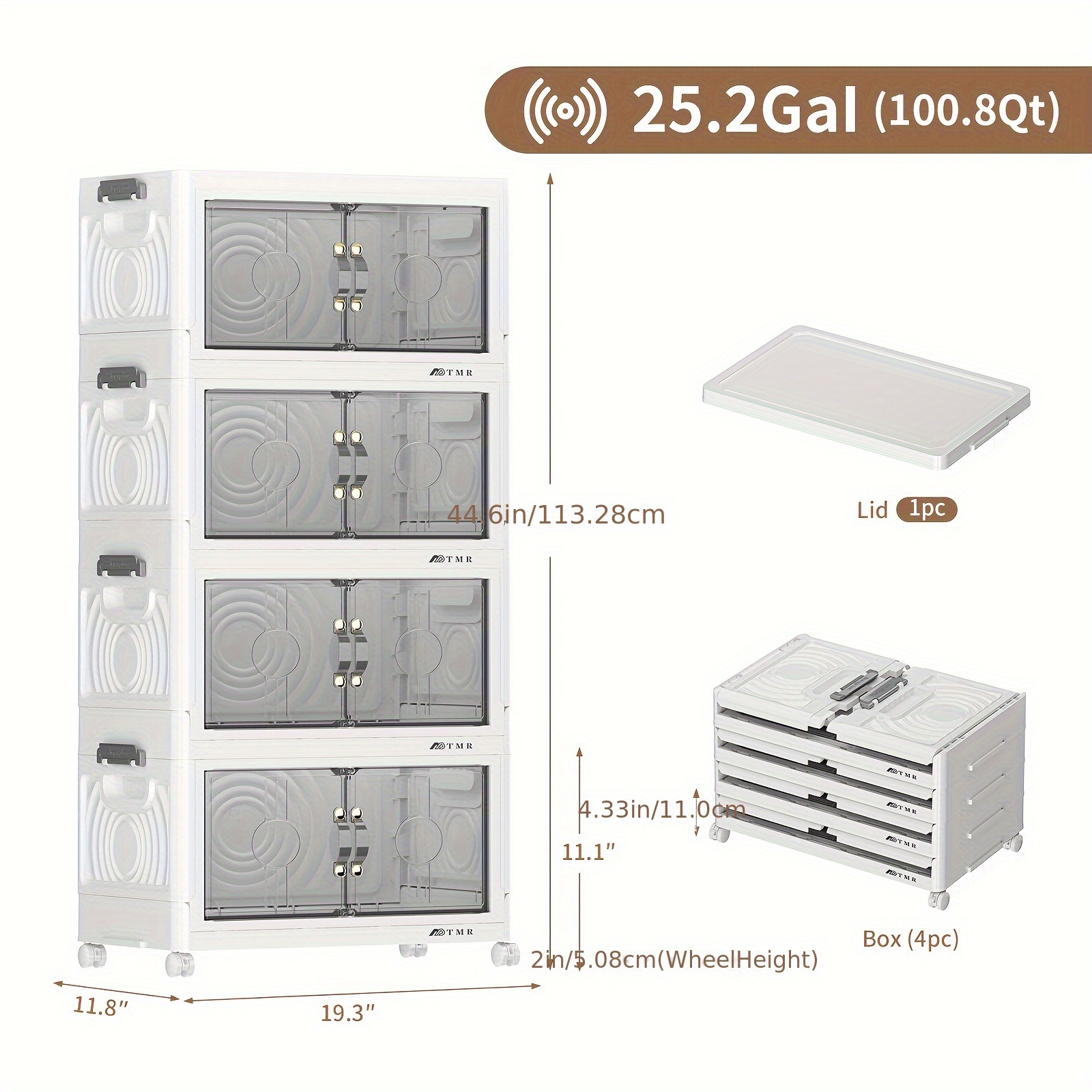 Extra-large Plastic Storage Box with Lid - 2-5 Layer Folding Stack ...