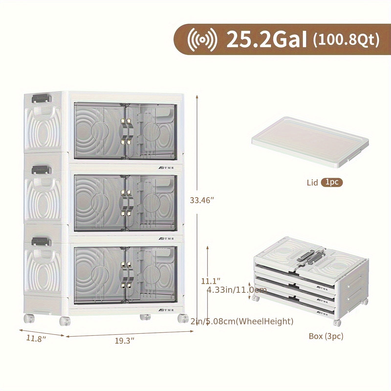 Extra-large Plastic Storage Box with Lid - 2-5 Layer Folding Stack ...