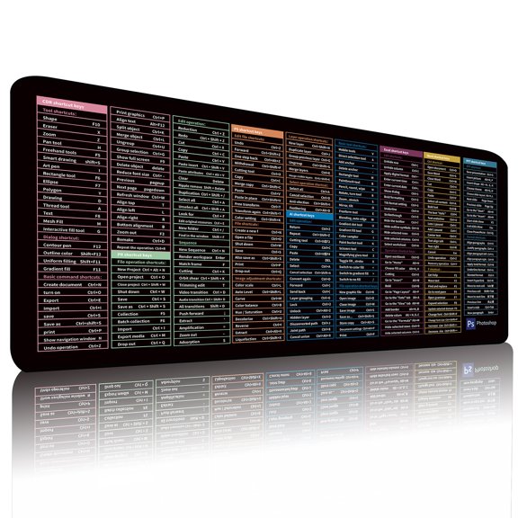 Extra large dirt-resistant gaming computer mouse pad 300*800*2mm shortcut key design