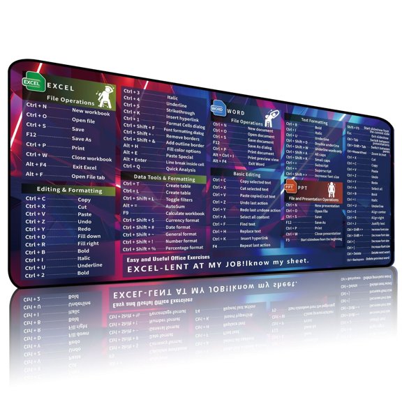 Extra large dirt-resistant gaming computer mouse pad 300*800*2mm shortcut key design