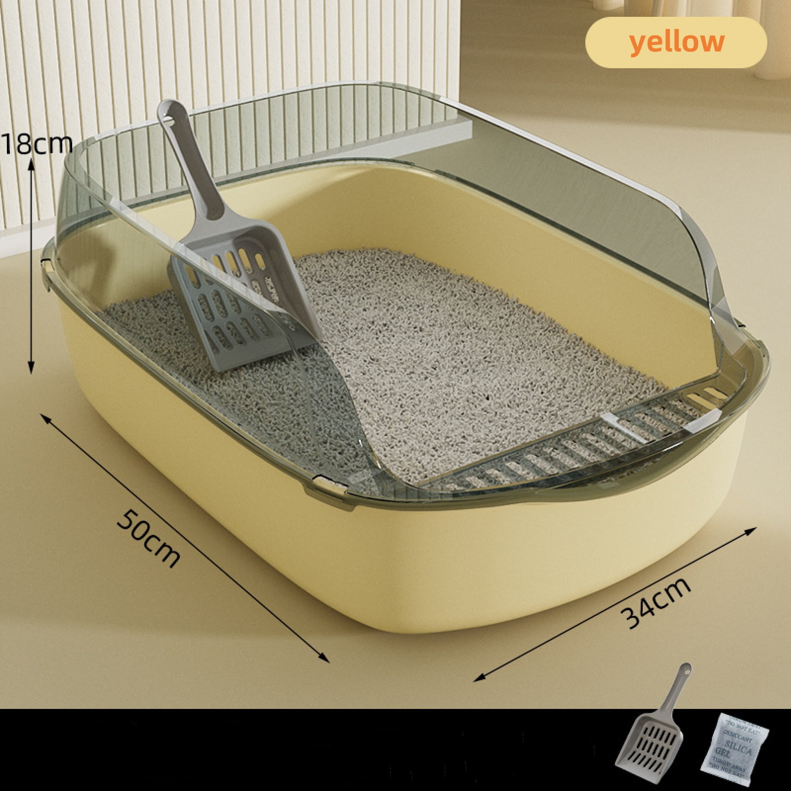 Extra large high fence semienclosed cat litter box thickened cat