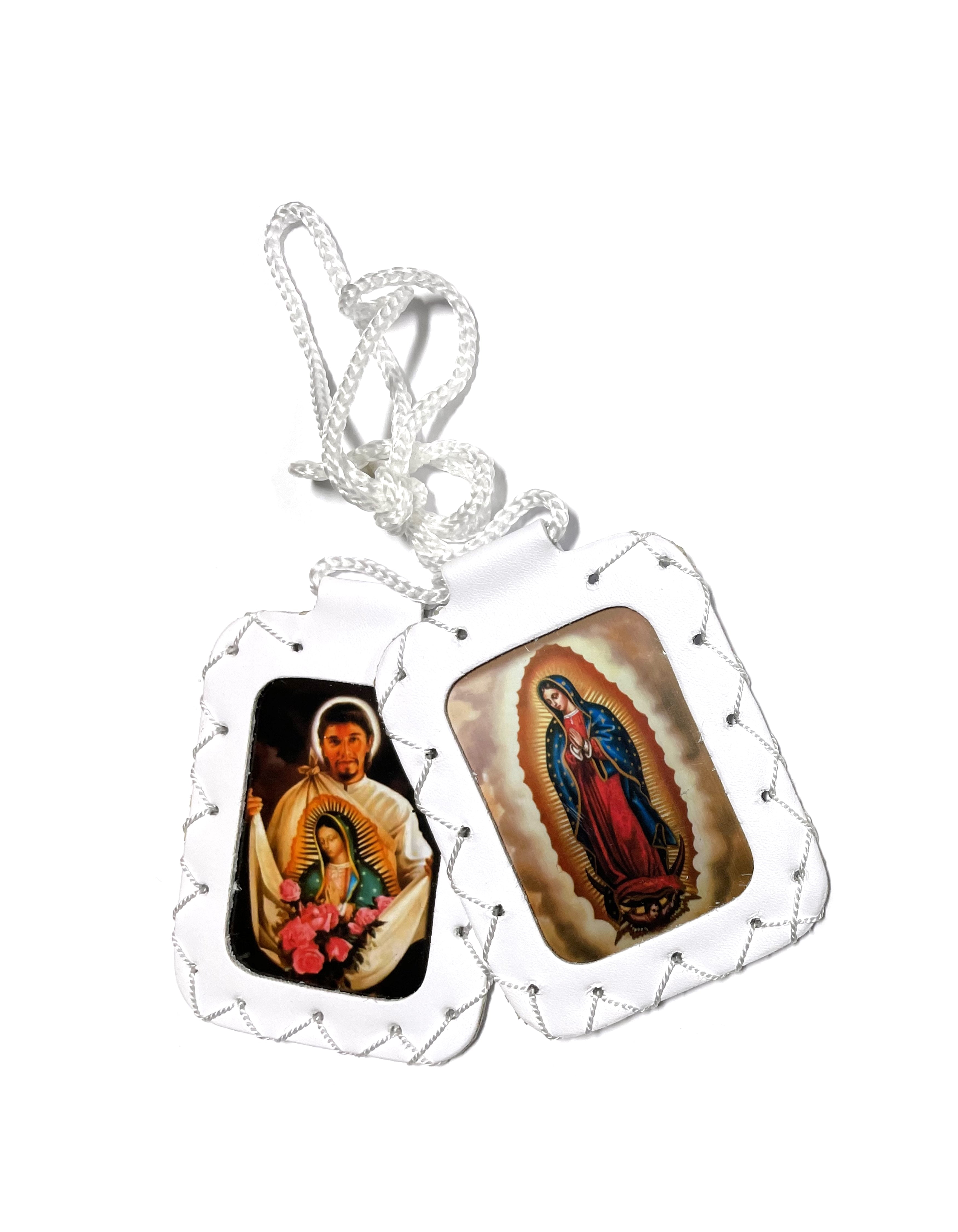 LUCES DE MARIA Extra large leather scapular, Escapulario de cuero extra grande