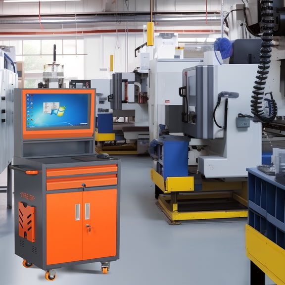 Extra large mobile computer cabinet suitable for up to 32-inch monitors