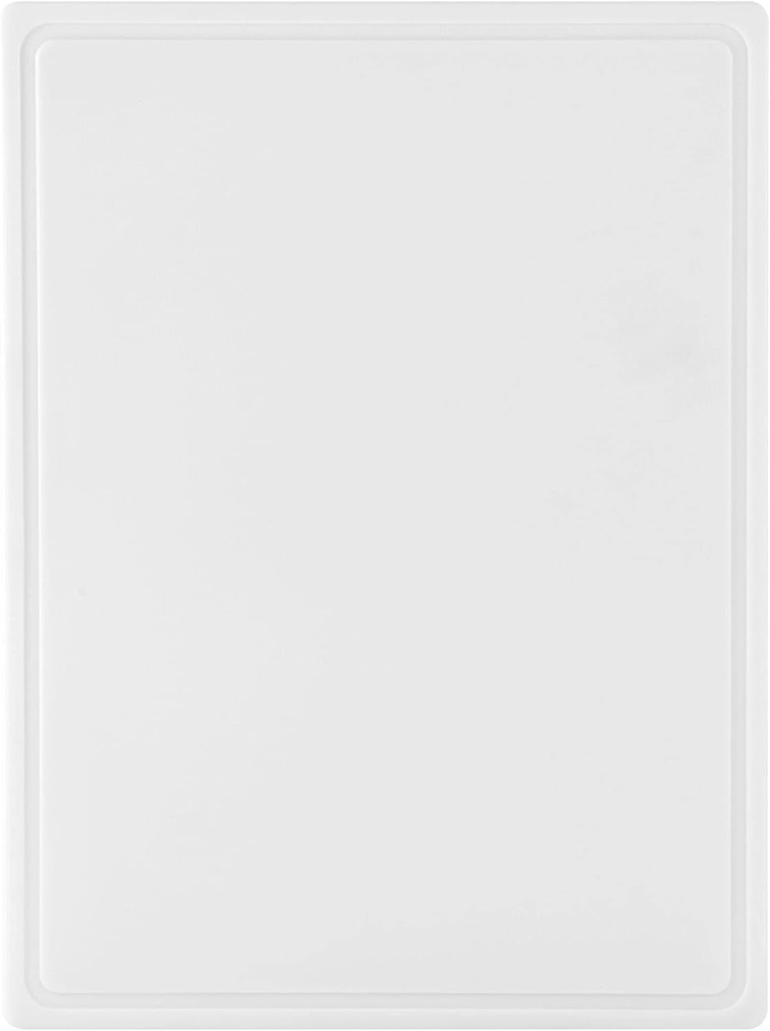 Extra large plastic cutting board, dishwasher-safe, with juice groove, non-slip surface, durable