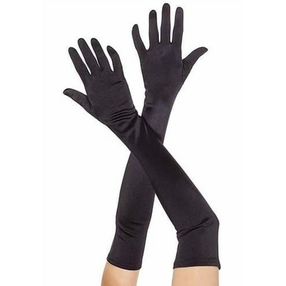Extra long satin gloves 452-BLACK