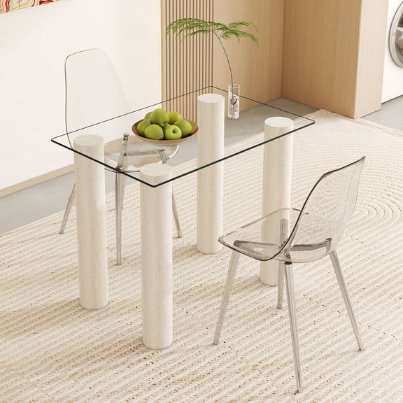 ExtraLco 24 x 36 inch glass table top Clear Tempered Glass Table Top, Heat Resistant Glass for Kitchen Table