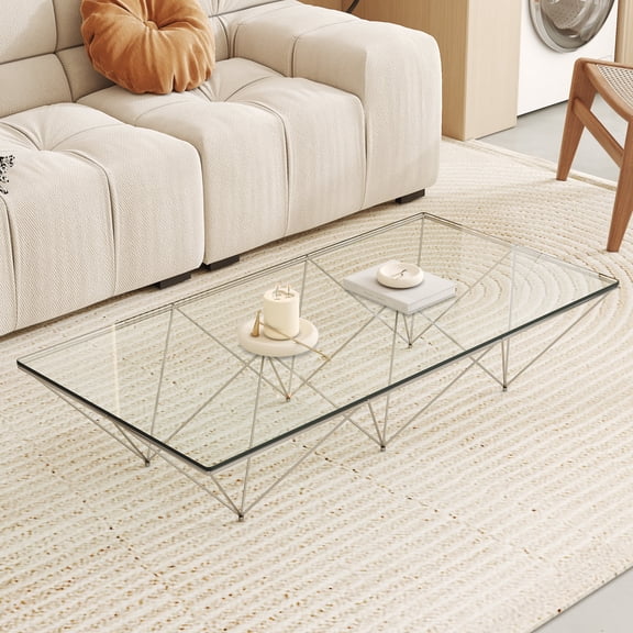 ExtraLco 24 x 48 inch Rectangle Clear Tempered Glass Table Top, Heat Resistant Glass for Kitchen Table
