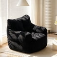 thumbnail image 1 of ExtraLco Black Bean Bag Chair Soft Fluffy Corduroy Fabric Memory Sponge Filled Lounge Chair for Living Room Bedroom Indoor Use, 1 of 11