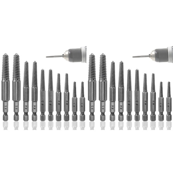 Extractor Set,20 Pcs Extractor,1/4inch Hex Shank Broken Extractor, Remover & Extractor Bit Set