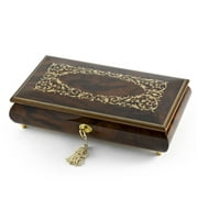 Extraordinary Handcrafted Arabesque Wood Inlay Musical Jewelry Box with Lock and Key - Somewhere Over the Rainbow