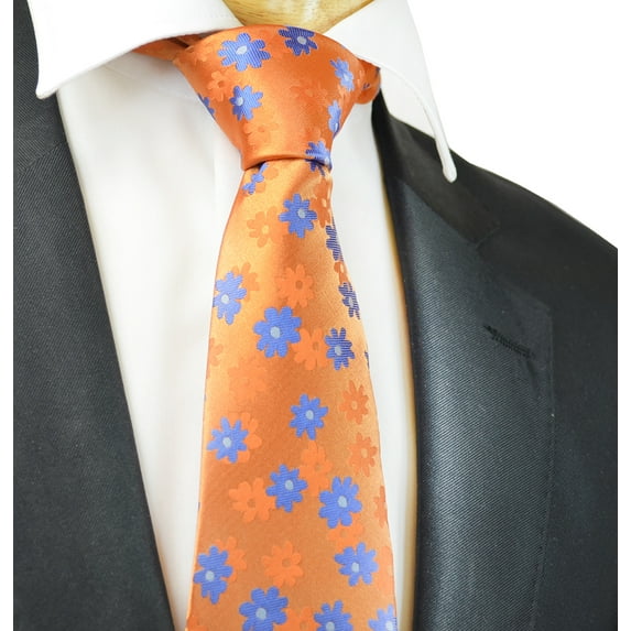 Extraordinary Orange Floral Design Ties
