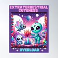 thumbnail image 1 of Extraterrestrial Cuteness Overload Poster Wall Art, Modern Wall Decor For Living Room Bedroom, 16x24 UNFRAMED, 1 of 3