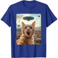 thumbnail image 1 of Extraterrestrial Encounter Cat Selfie With Ufo Unisex T-Shirt, 1 of 2