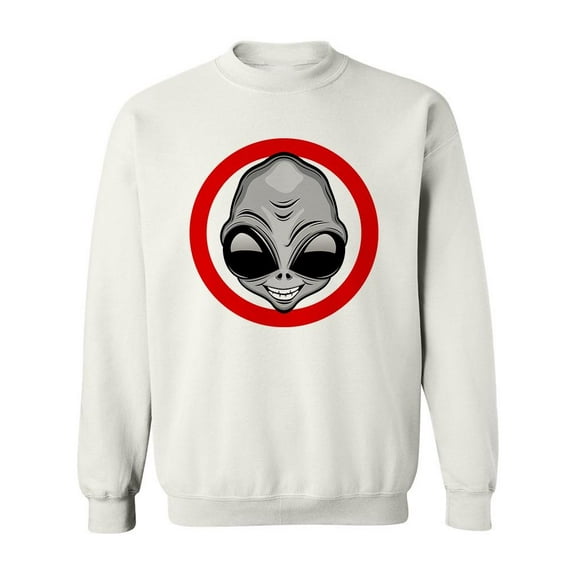 Extraterrestrial In Red Circle Sweatshirt Men -Image by Shutterstock, Male 5X-Large