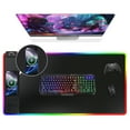 thumbnail image 1 of ExtreLife RGB Gaming Mouse Pad with Wireless Charger, LED Large Desk Mat, Ultra-Smooth Surface, Non-Slip Rubber Base, Waterproof Keyboard Pad, 1 of 10