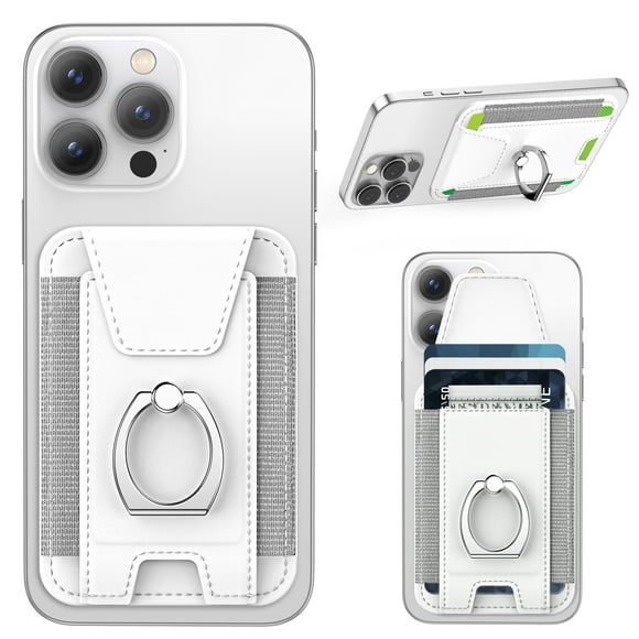 ExtreLife Magsafe Wallet with Grip Phone Stand, Magnetic Leather Card Holder Compatible for iPhone 16/15/14/13/12 Series, Fit 6 Cards, RFID Blocking