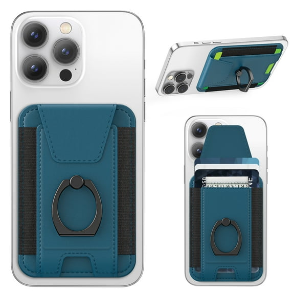 ExtreLife Magsafe Wallet with Grip Phone Stand, Magnetic Leather Card Holder Compatible for iPhone 16/15/14/13/12 Series, Fit 6 Cards, RFID Blocking