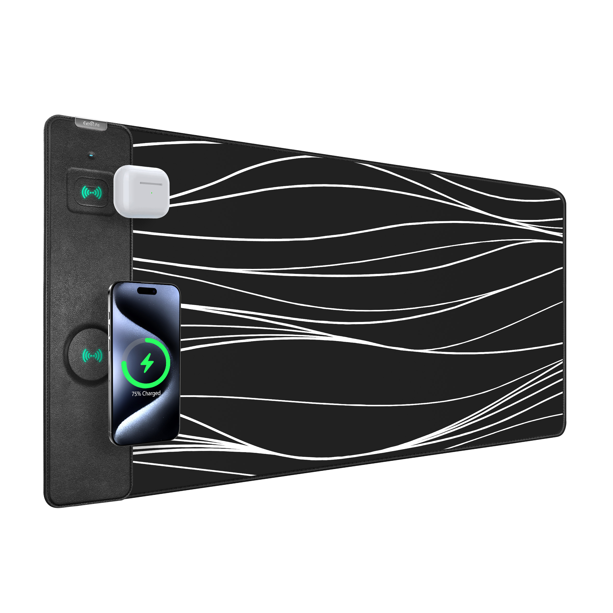 Extrelife RGB Gaming Mouse Pad with Magnetic Wireless Charger, Large Mouse Mat with 15W Fast Charging for Home, Office, School