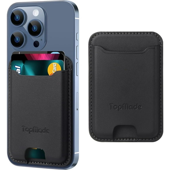 ExtreLife Stick on Phone Card Holder, Stronger 3M Adhesive Premium Leather Phone Wallet for Back of Phone Case, iPhone, Samsung, RFID Blocking, Fit 4 Cards