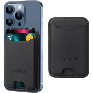 ExtreLife Phone Card Holder Premium Leather Phone Wallet Stick on, Stronger 3M Adhesive Credit Card Holder for Back of Phone Case, iPhone, Samsung, RFID Blocking, Fit 4 Cards