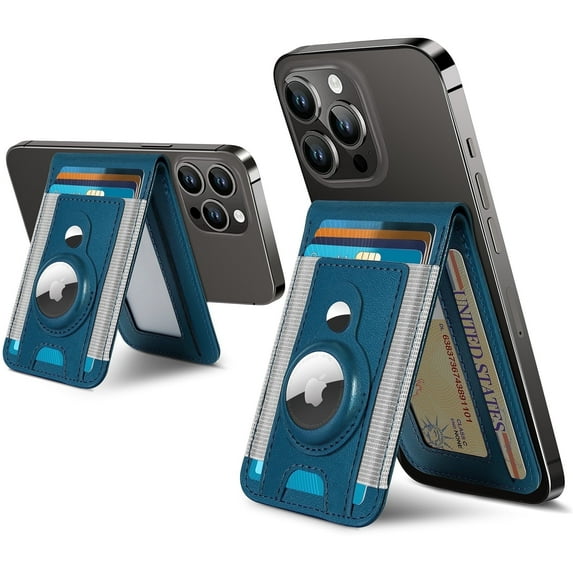 ExtreLife 3-in-1 Magsafe Phone Wallet Stand with Airtag Holder, Magnetic Card Holder Compatible for iPhone 16/15/14/13/12 Series