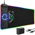 thumbnail image 1 of ExtreLife RGB Gaming Mouse Pad with Wireless Chargeing, LED Large Desk Mat, Ultra-Smooth Surface, Non-Slip Rubber Base, Waterproof Keyboard Pad, 1 of 9