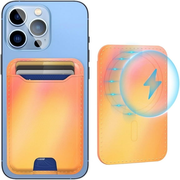 ExtreLife Magnetic Phone Wallet | MagSafe Compatible Card Holder with RFID Protection for Back of iPhone 16/15/14/13/12 Series, Orange