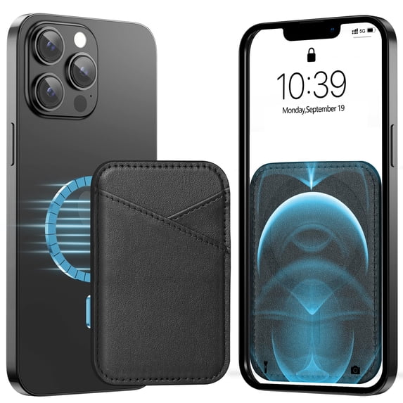 ExtreLife Ultra-Thin Magnetic Card Holder, Vegan Leather Magnetic Phone Wallet Card Holder Compatible for iPhone 17/16/15/14/13/12 Series