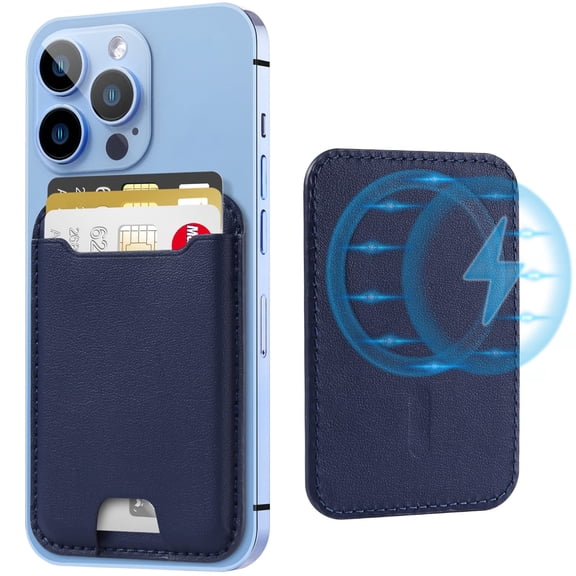 ExtreLife Magnetic Phone Wallet | Magnetic Compatible Card Holder with RFID Protection for Back of iPhone 17/16/15/14/13/12 Series, Navy Blue