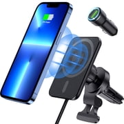 ExtreLife Magnetic Car Mount Charger Compatible for iPhone 17/16/15/14/13/12, 15W Fast Wireless Charging, 360 Adjustable Air Vent Phone Holder, Black