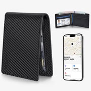 ExtreLife Smart Wallets for Men, Works with Find My App iOS Only, Genuine Leather Slim Bifold Wallets Card Holder with Cash Pocket, RFID Blocking, Gifts for Men