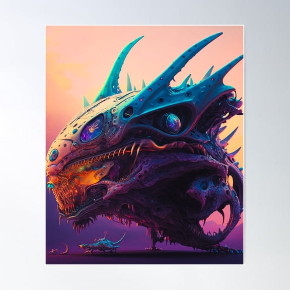 Extreme Alien Space Craft - Living & Breathing Alien Life-Ship Poster Wall Art, Modern Wall Decor For Living Room Bedroom, 16x24 UNFRAMED