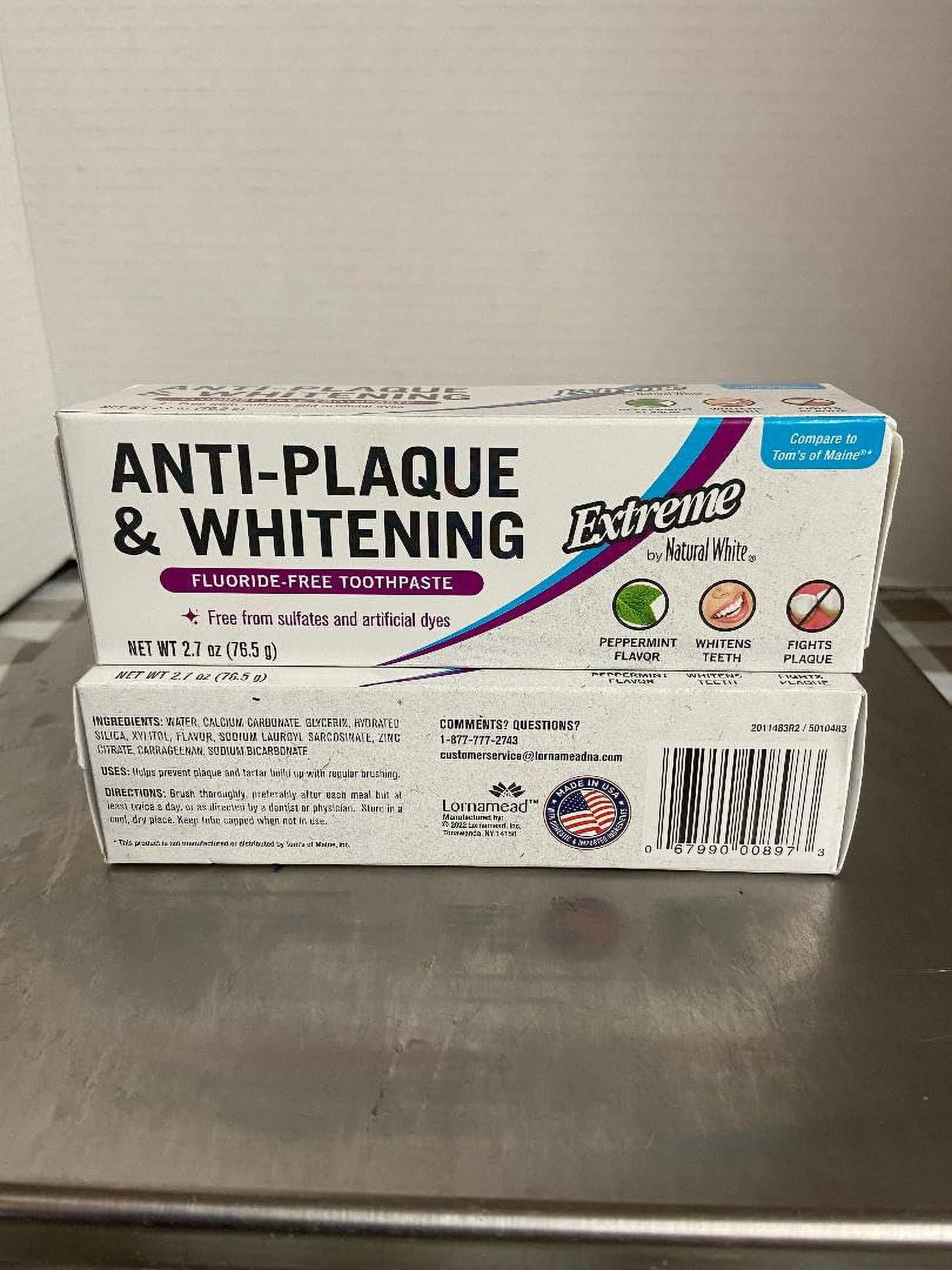 Extreme Anti Plaque & Whitening Fluoride Free Toothpaste (2 EA 2.7 oz