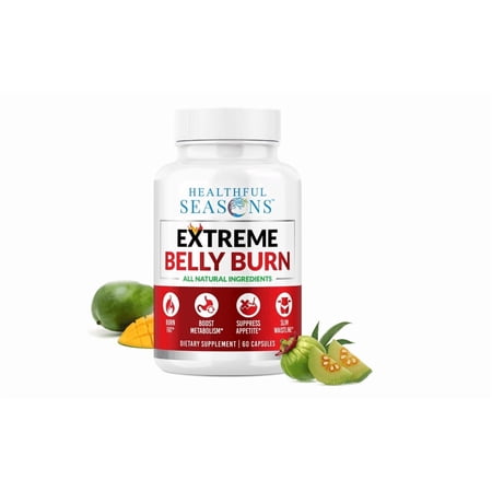 Healthful Seasons Extreme Belly Burn Supplement – Garcinia Cambogia, African Mango, ACV & Green Tea – Supports Fat Burn, Metabolism & Appetite Control – 60 Capsules