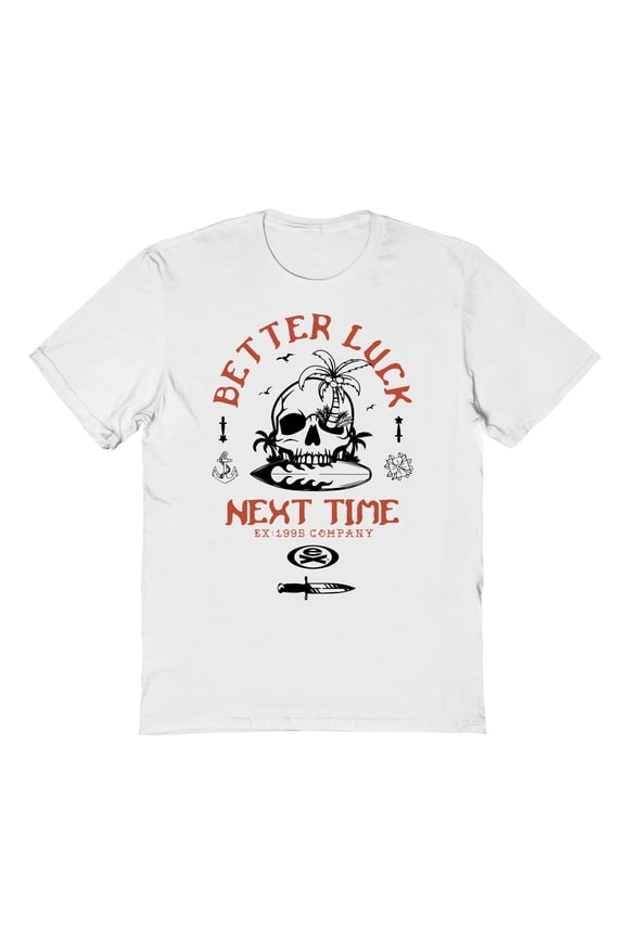 Better Luck Surf EX1995 Graphic White Men's Cotton T-Shirt