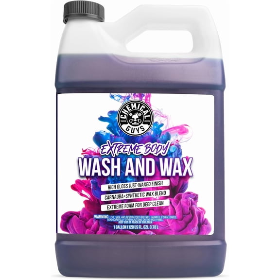 Extreme Bodywash & Wax Foaming Car Wash Soap - Soap for Foam Cannons, Foam Guns, or Bucket Washes for Cars, Trucks, Motorcycles, RVs, and More, Grape Scent - 128 oz (1 Gallon)