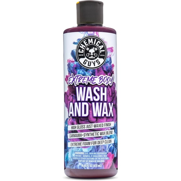 Extreme Bodywash & Wax Foaming Car Wash Soap - Soap for Foam Cannons, Foam Guns, or Bucket Washes for Cars, Trucks, Motorcycles, RVs, and More, Grape Scent - 16 oz